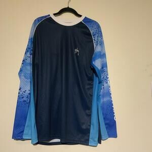 Guy Harvey Performance Fishing Tee Long Sleeve Fish Scales And Arm Hit Size Xl